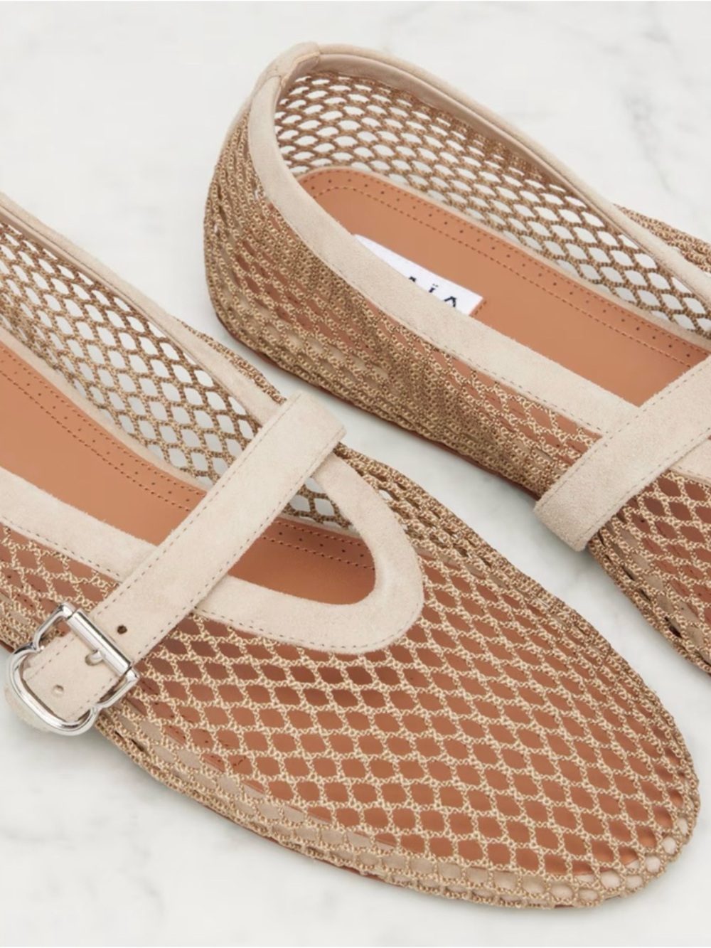 ALAÏA BALLET FLATS IN FISHNET Size 38 NWOB - Picture 6 of 9